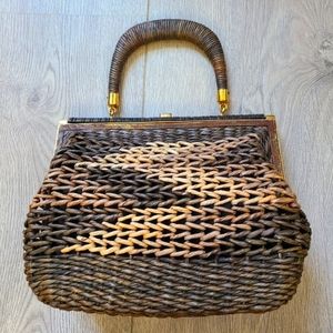 Vintage Roberta Di Camerino woven rattan bag